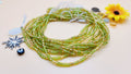 Olive&Gold, Permanent, Tie on, Micro Ghana Glass Waist Beads 2mm