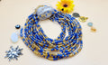 Lapis&Gold, Permanent, Tie on, Micro Ghana Glass Waist Beads 2mm