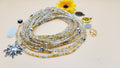 Silver&Gold, Permanent, Tie on, Micro Ghana Glass Waist Beads 2mm