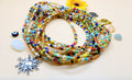 Multicolor, Permanent, Tie on, Micro Ghana Glass Waist Beads 2mm