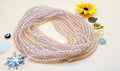 Rose Gold Rhinestone, Permanent, Tie-On, Medium Ghana Glass Waist Beads 4mm