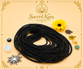 Black, Permanent, Tie on, Micro Ghana Glass Waist Beads 2mm