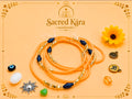 Orange Accented, Permanent, Tie-On, Medium Ghana Glass Waist Beads 2mm and 4mm