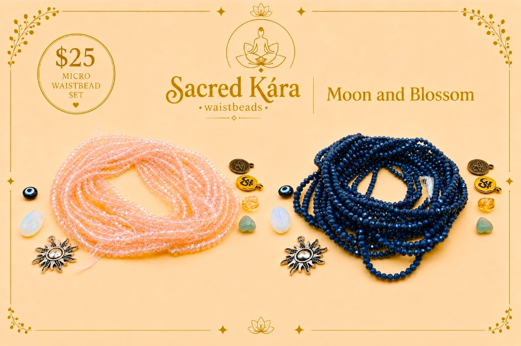 Moon and Blossom Set, 2mm, Permanent, Glass Beads