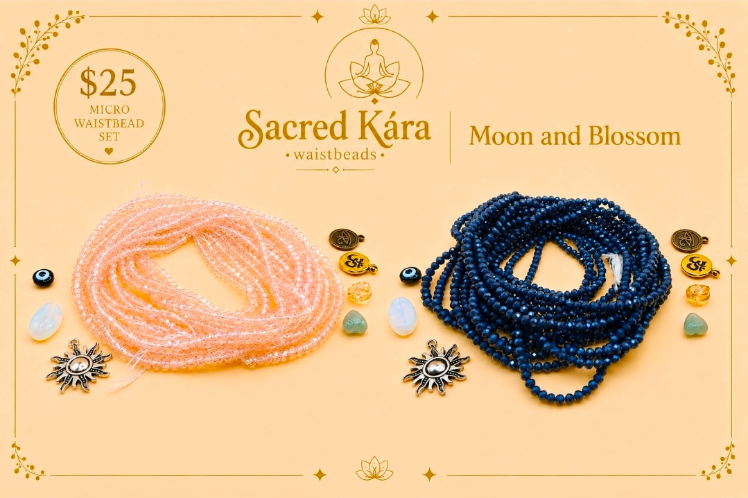 Moon and Blossom Set, 2mm, Permanent, Glass Beads
