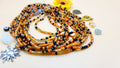Terra Cota Multicolor, Permanent, Tie on, Micro Ghana Glass Waist Beads 2mm
