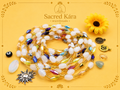 Multicolor Glow-in-the-Dark, Permanent, Tie-On, Medium Ghana Glass Waist Beads 8mm & 4mm