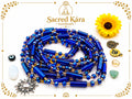 Azure Gold Rhinestone, Permanent, Tie-On, Medium Ghana Glass Waist Beads 8mm & 4mm