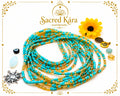 Sky&Gold, Permanent, Tie on, Micro Ghana Glass Waist Beads 2mm